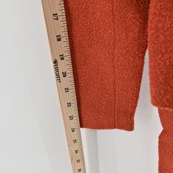 JONES NY Womens Wool Tweed Jacket Size 4 Red Orange Belted Button Retro Collared - Picture 6 of 13